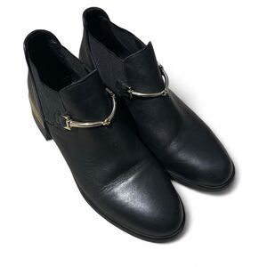 Women's Black Italian calfskin leather Boots size